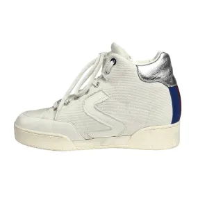 Stella McCartney White Vegan Leather Canvas High Top Trainers Sneakers Shoes 36