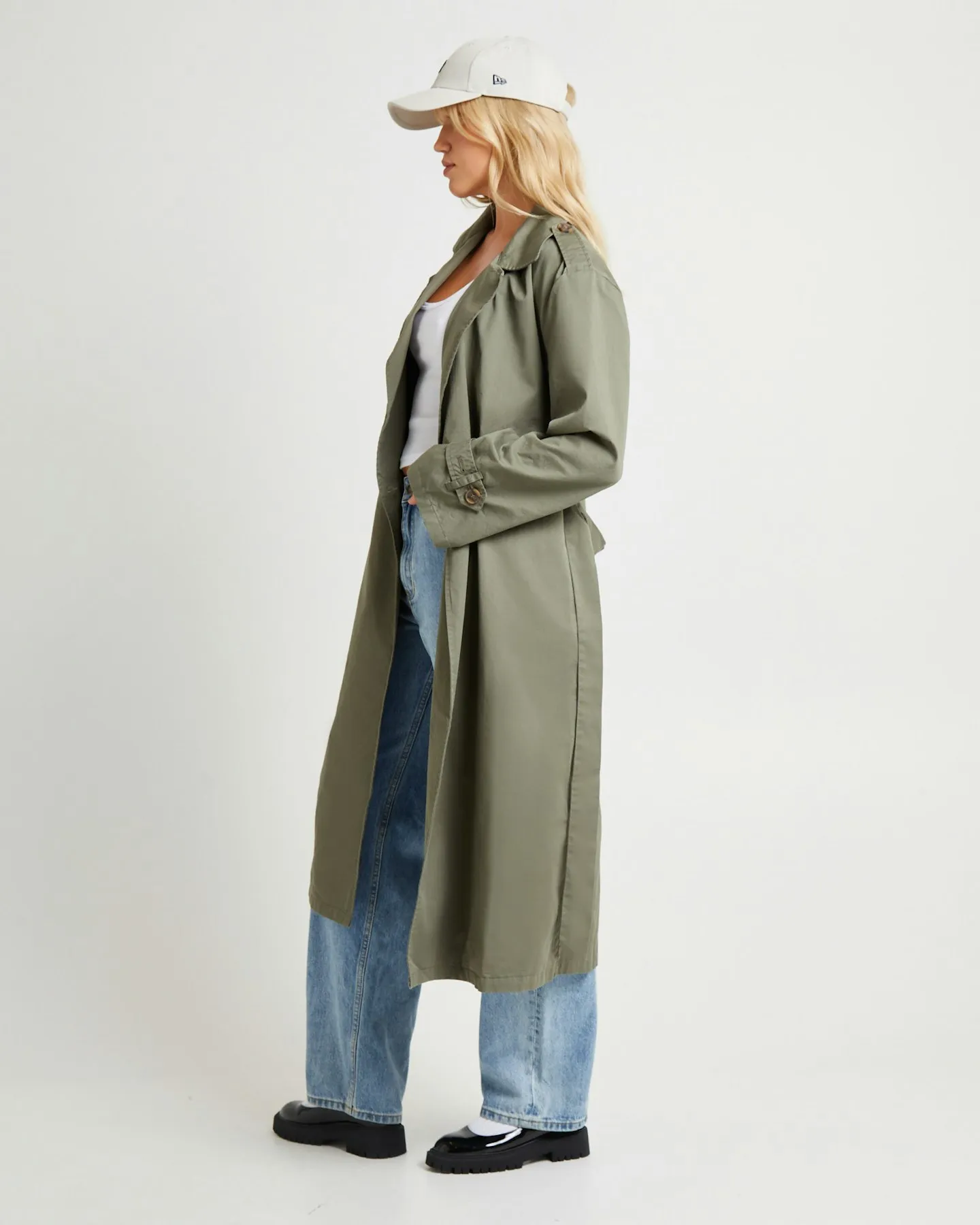 Subtitled Tamika Trench Coat - Green | SurfStitch