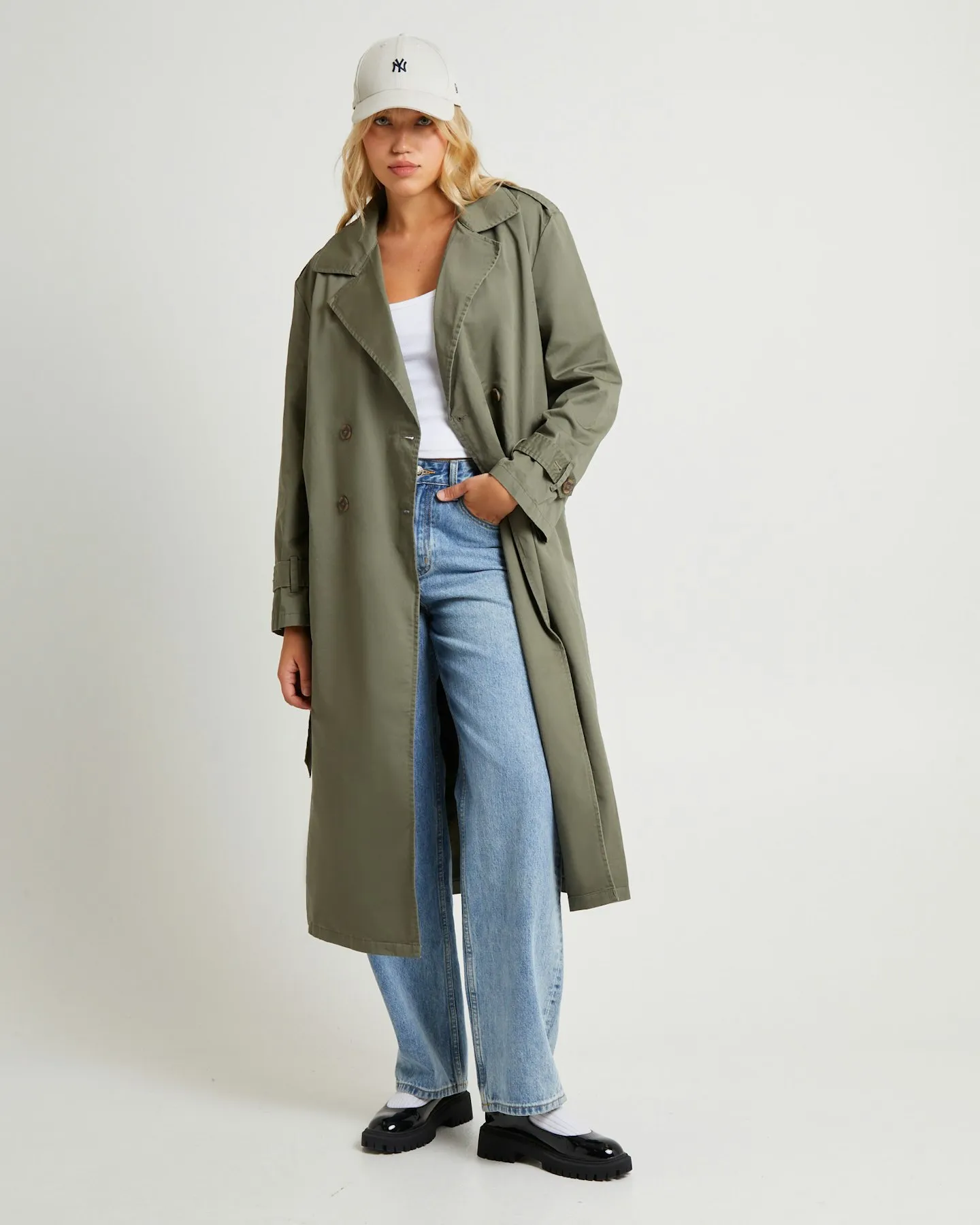 Subtitled Tamika Trench Coat - Green | SurfStitch