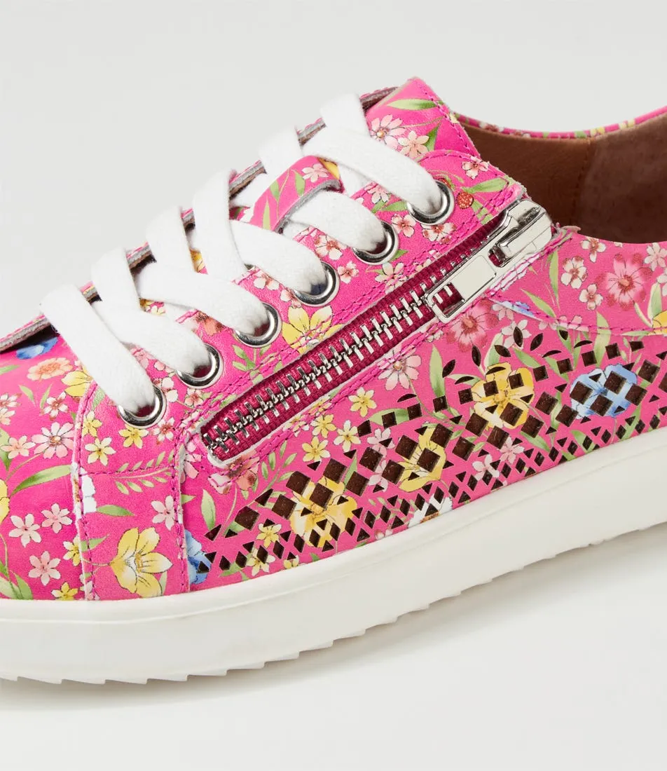 SUPERSOFT Zamel Fuchsia Spring Leather Patent Sneakers