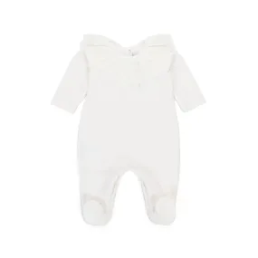 Tartine Et Chocolat White Cotton Romper For Baby Girl