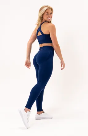 Tempo Seamless Scrunch Leggings & Sports Bra Set - Royal Blue