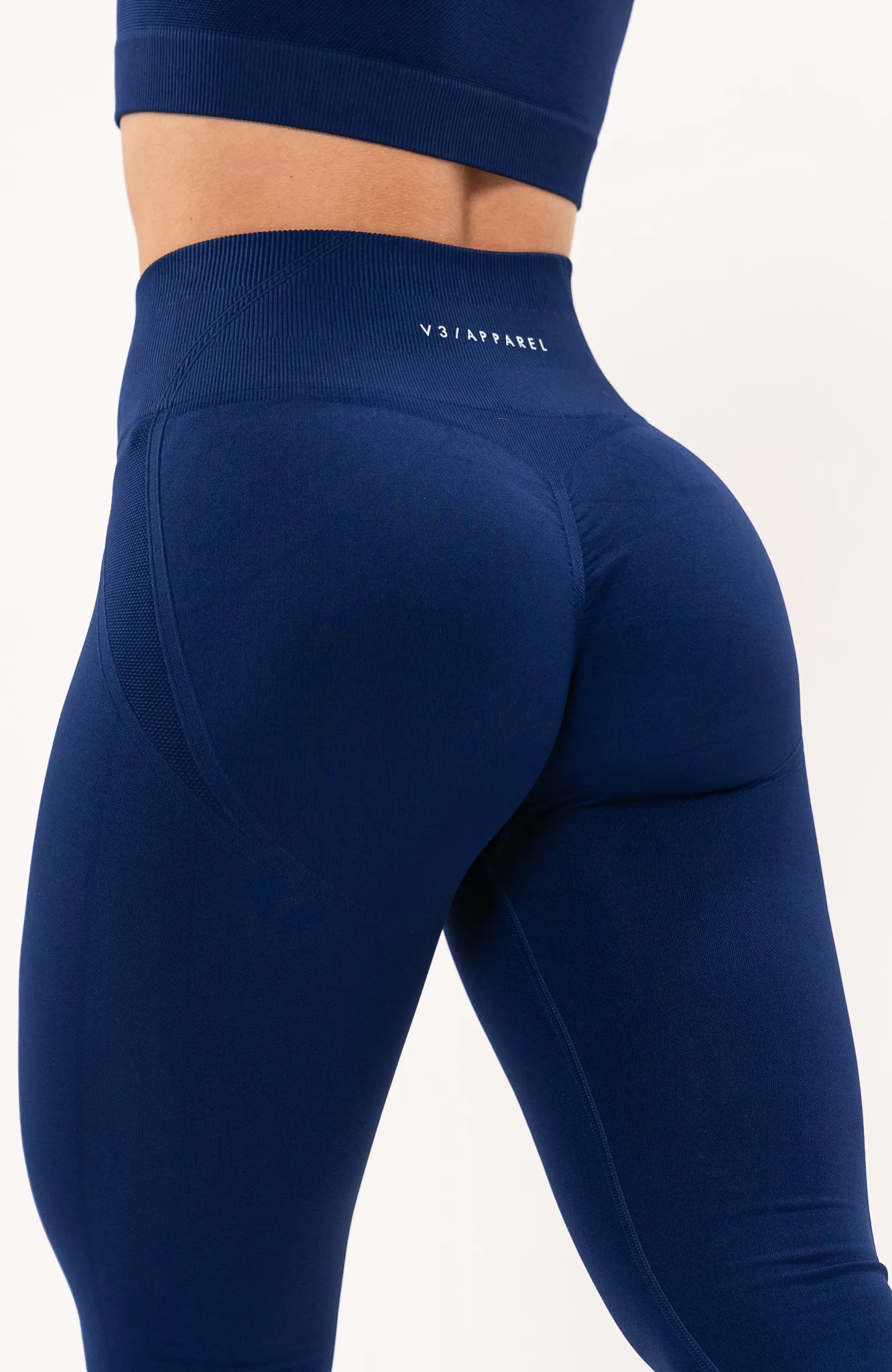 Tempo Seamless Scrunch Leggings & Sports Bra Set - Royal Blue