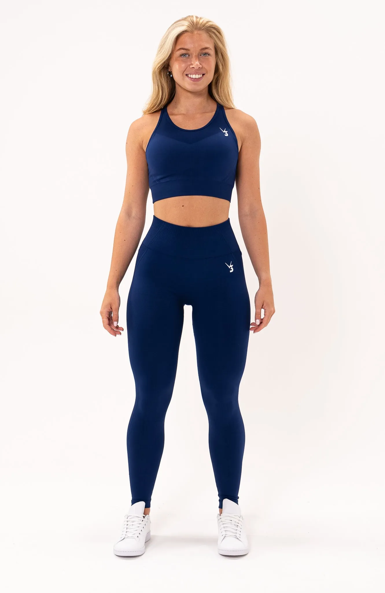 Tempo Seamless Scrunch Leggings & Sports Bra Set - Royal Blue