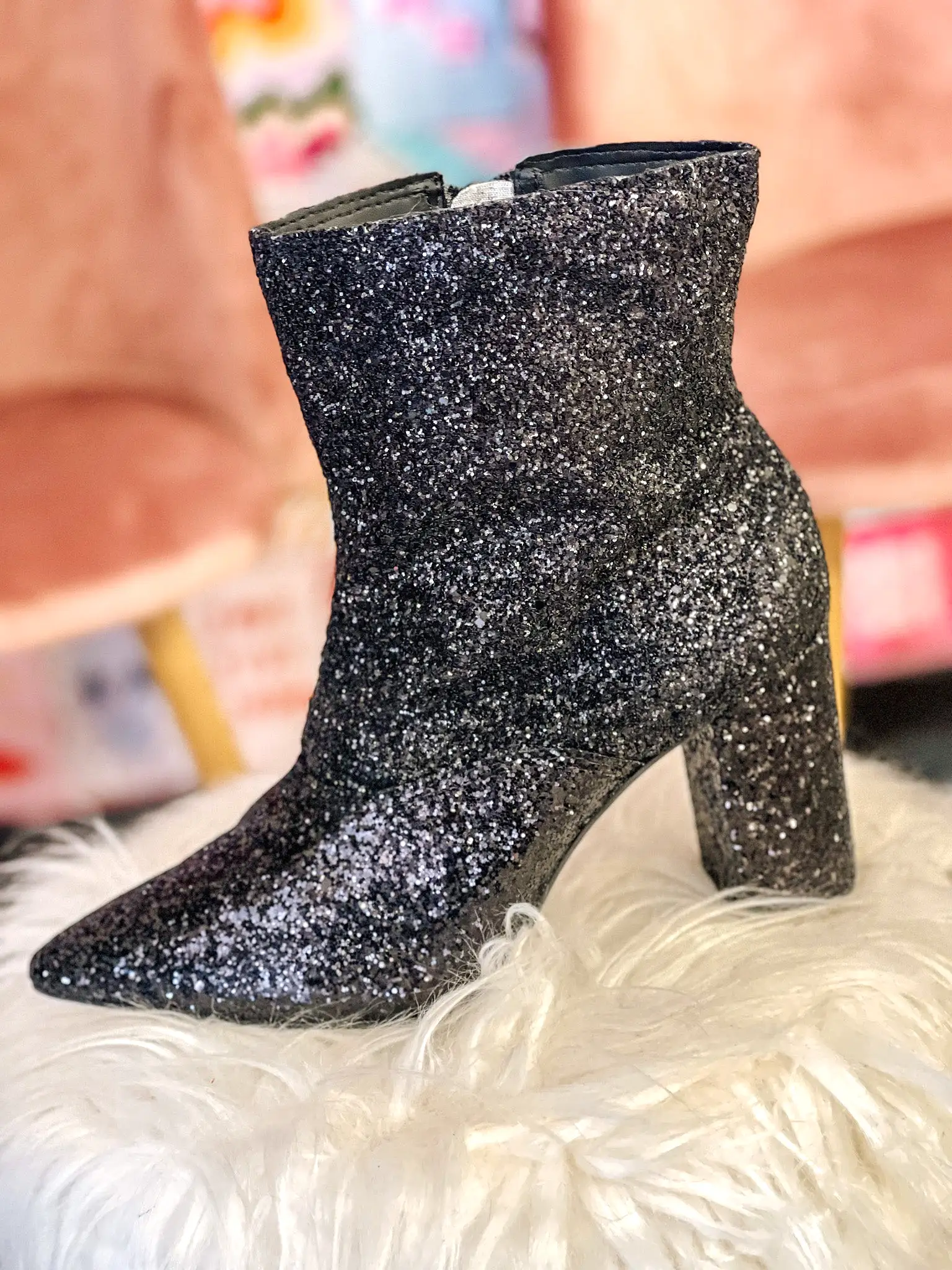 The Maddy Glitter Bootie - Black