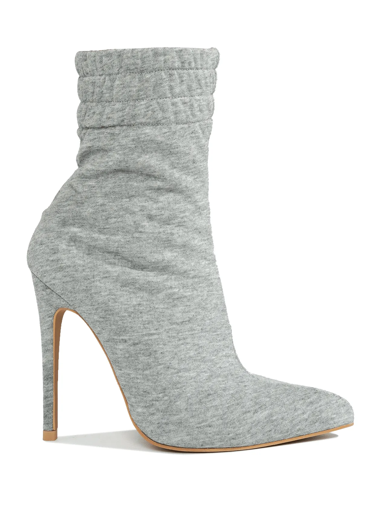 The Sweatshirt Pointy Toe High Heel Ankle Bootie