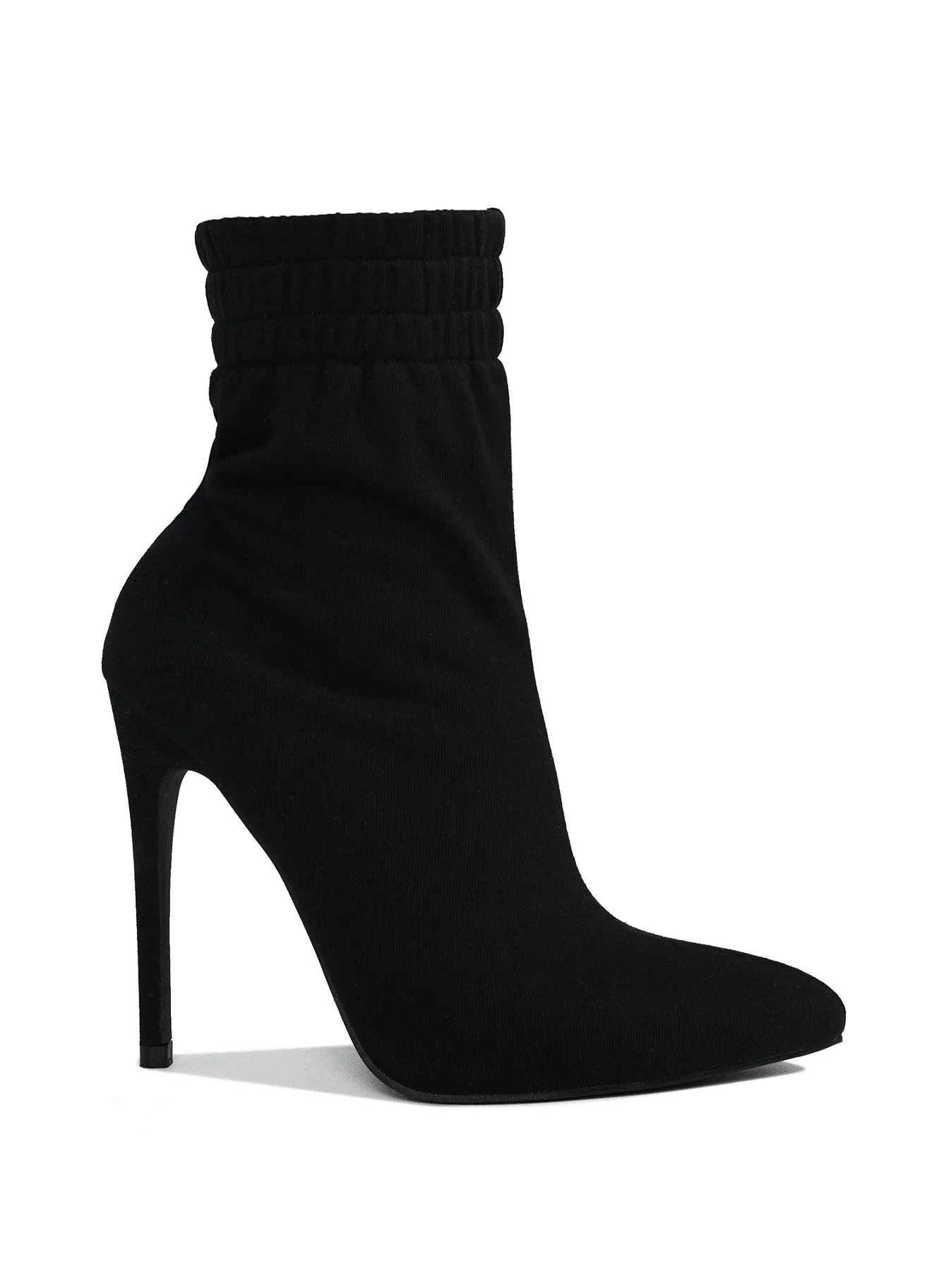 The Sweatshirt Pointy Toe High Heel Ankle Bootie