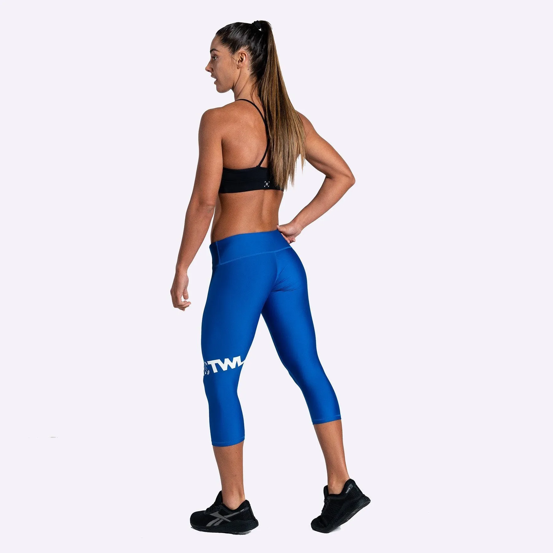 The WOD Life - Women's Lazerline Crop Tights - Surf Blue