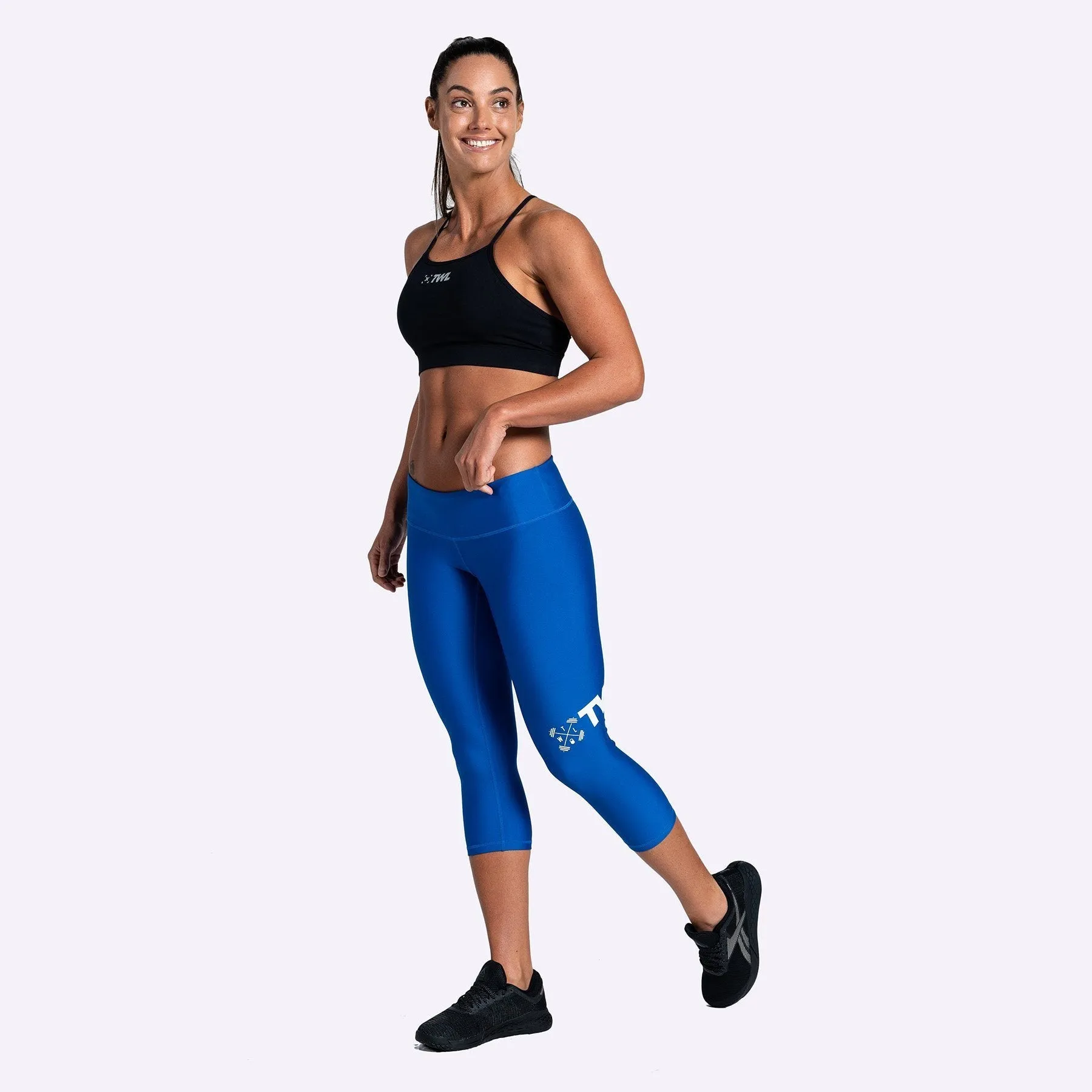 The WOD Life - Women's Lazerline Crop Tights - Surf Blue