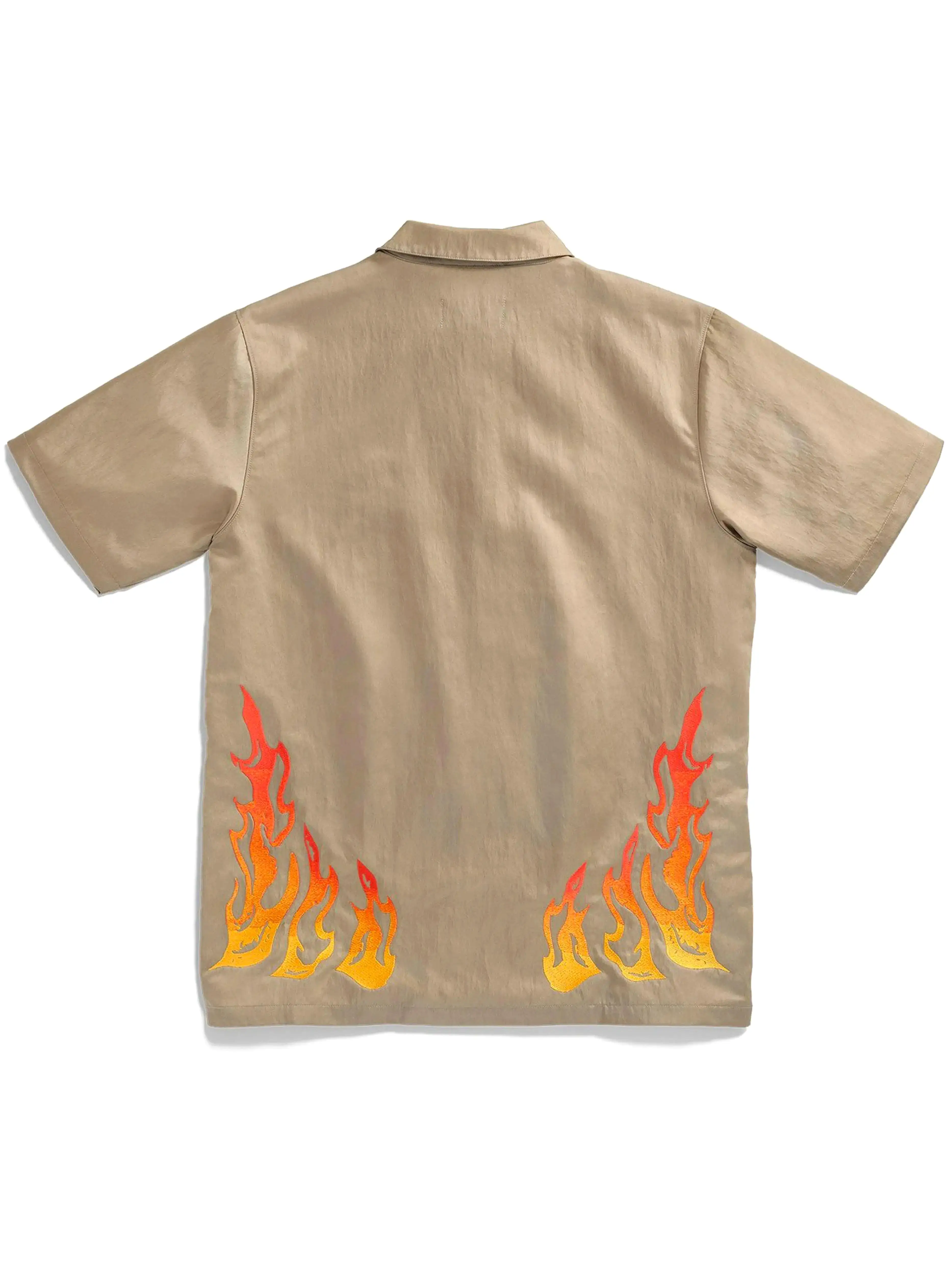 Travis Scott Cactus Jack x Jordan Button Down Shirt Khaki/University Red