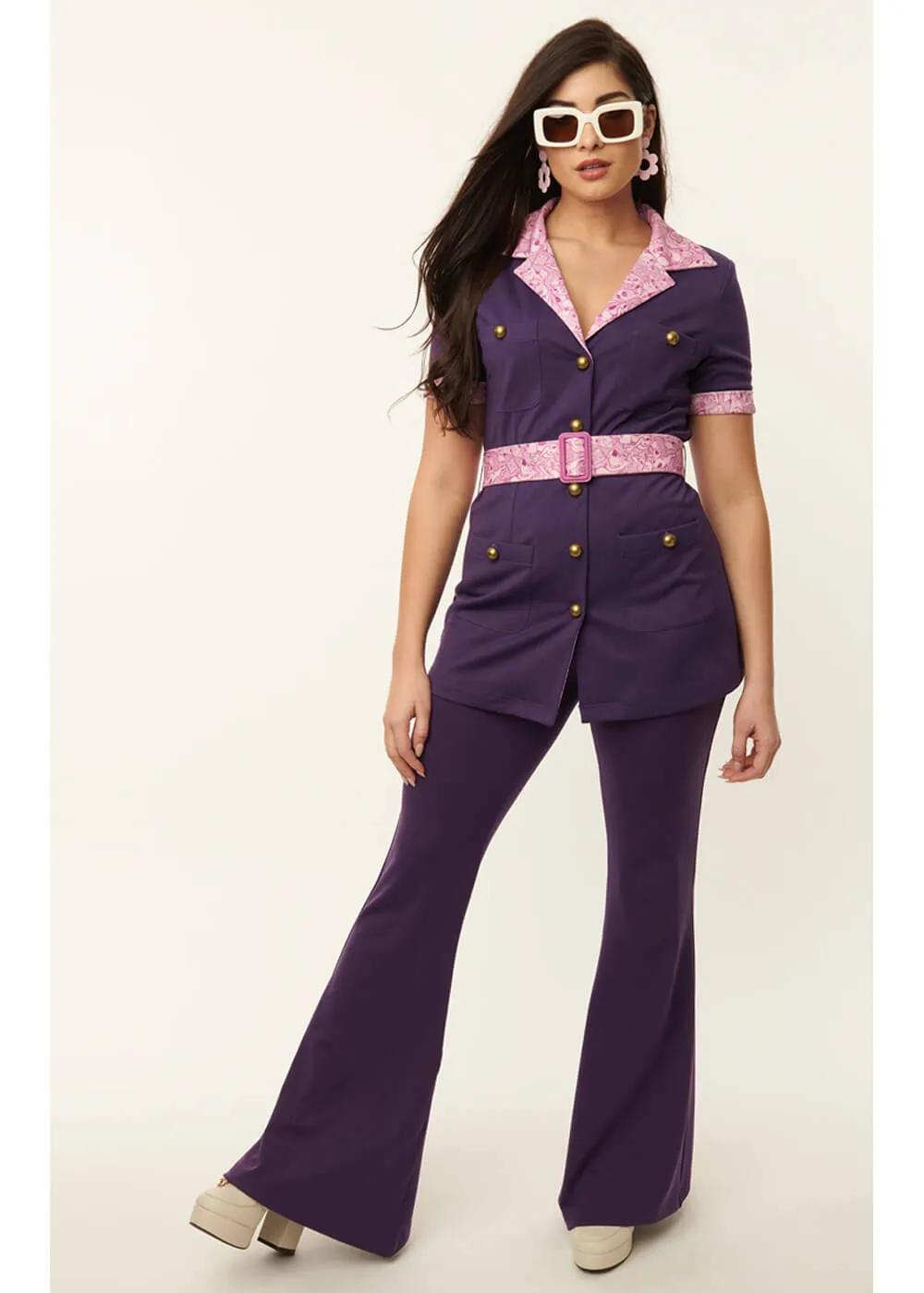 Unique Vintage x Scooby Doo 70's Flare Pants Purple