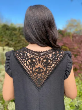 V-Neck Crochet Back Detail Holly