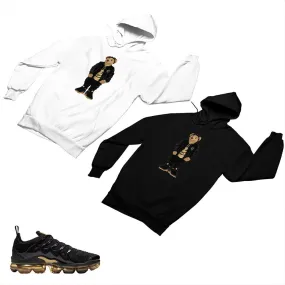 VaporMax Plus Black and Gold Matching Custom Designed Hoodies AVP 2-6-13