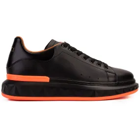 Vinci Leather The Linq Leather Sneaker Black / Orange