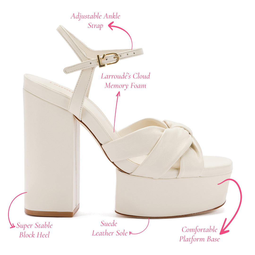 Vivienne Platform Sandal In Ivory Leather