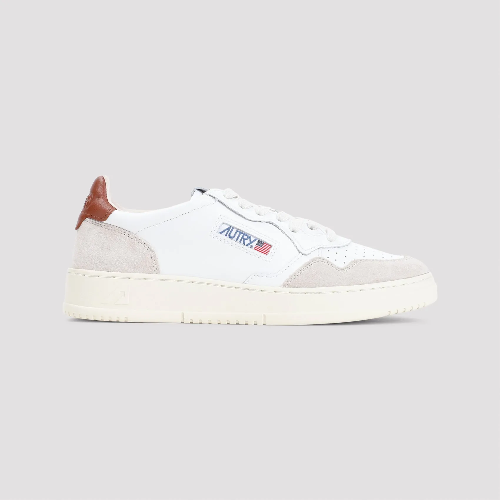 White Leather Medalist Suede Sneakers