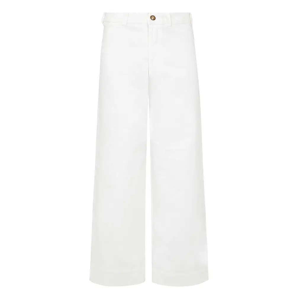 White Sailor Stretch Cotton Twill Pant