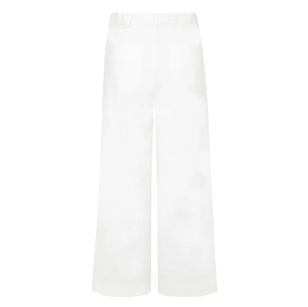 White Sailor Stretch Cotton Twill Pant