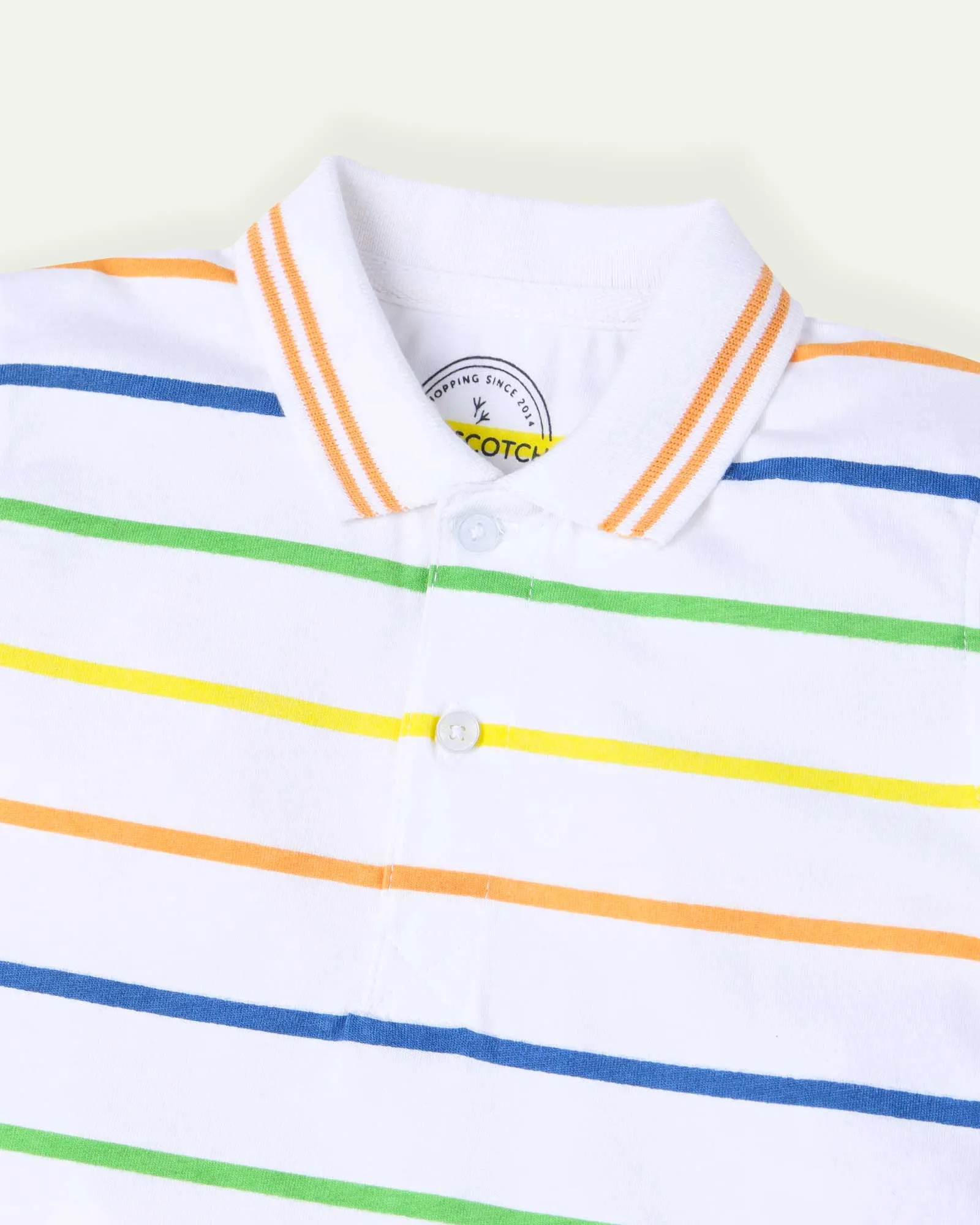 White Striped Polo