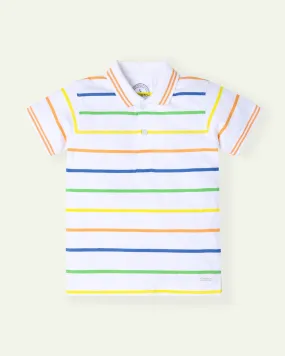 White Striped Polo