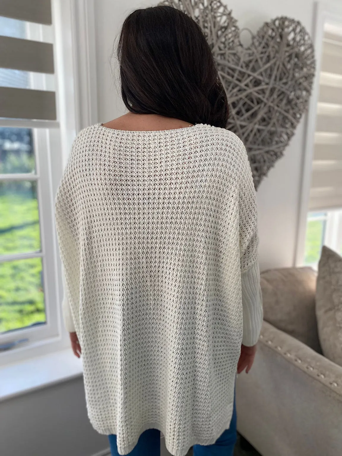 Winter White Foil Pattern Jumper Jessie