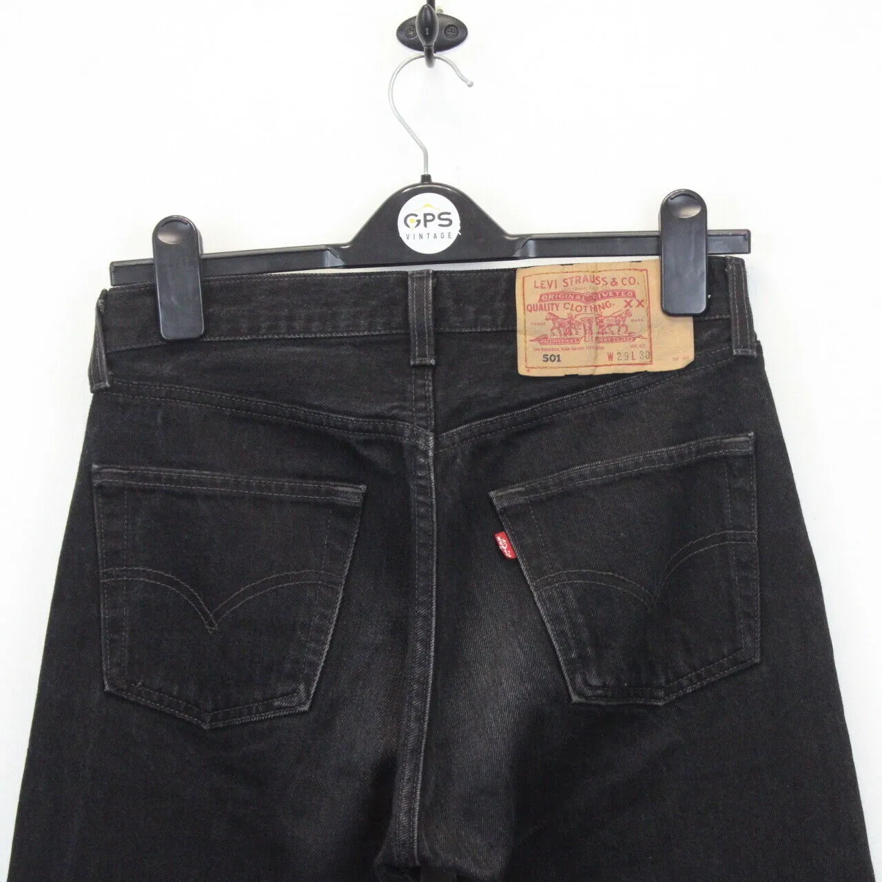 Womens LEVIS 501 Jeans Black Charcoal | W29 L30