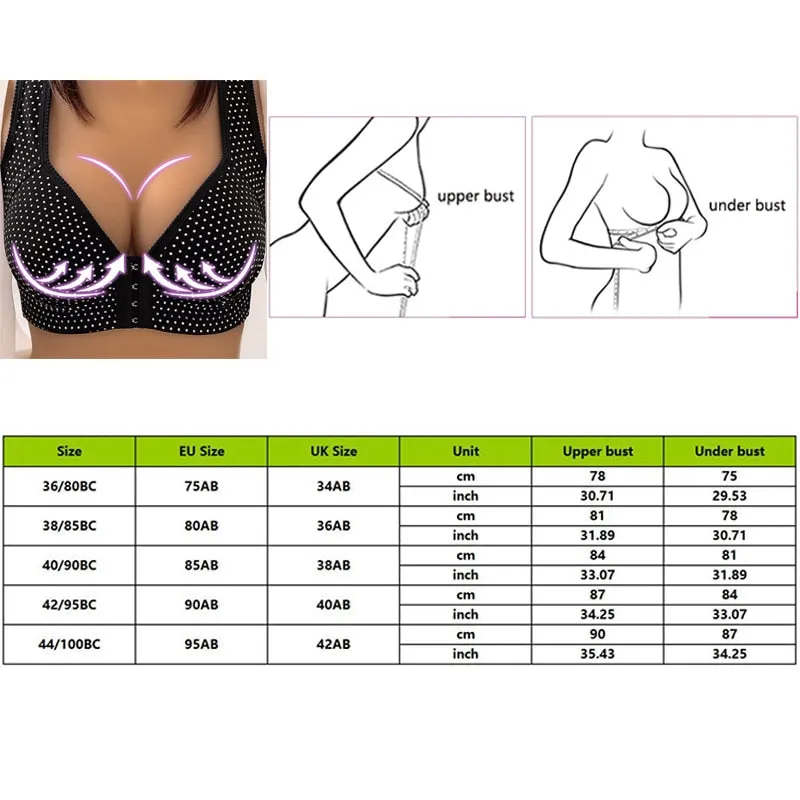 Women's Skin Color Seamless Front Closure Wire Free Full Cup Push-Up Bra