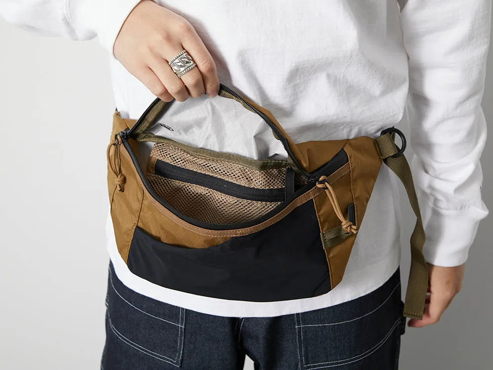 X Pack Nylon Waist Bag Brown